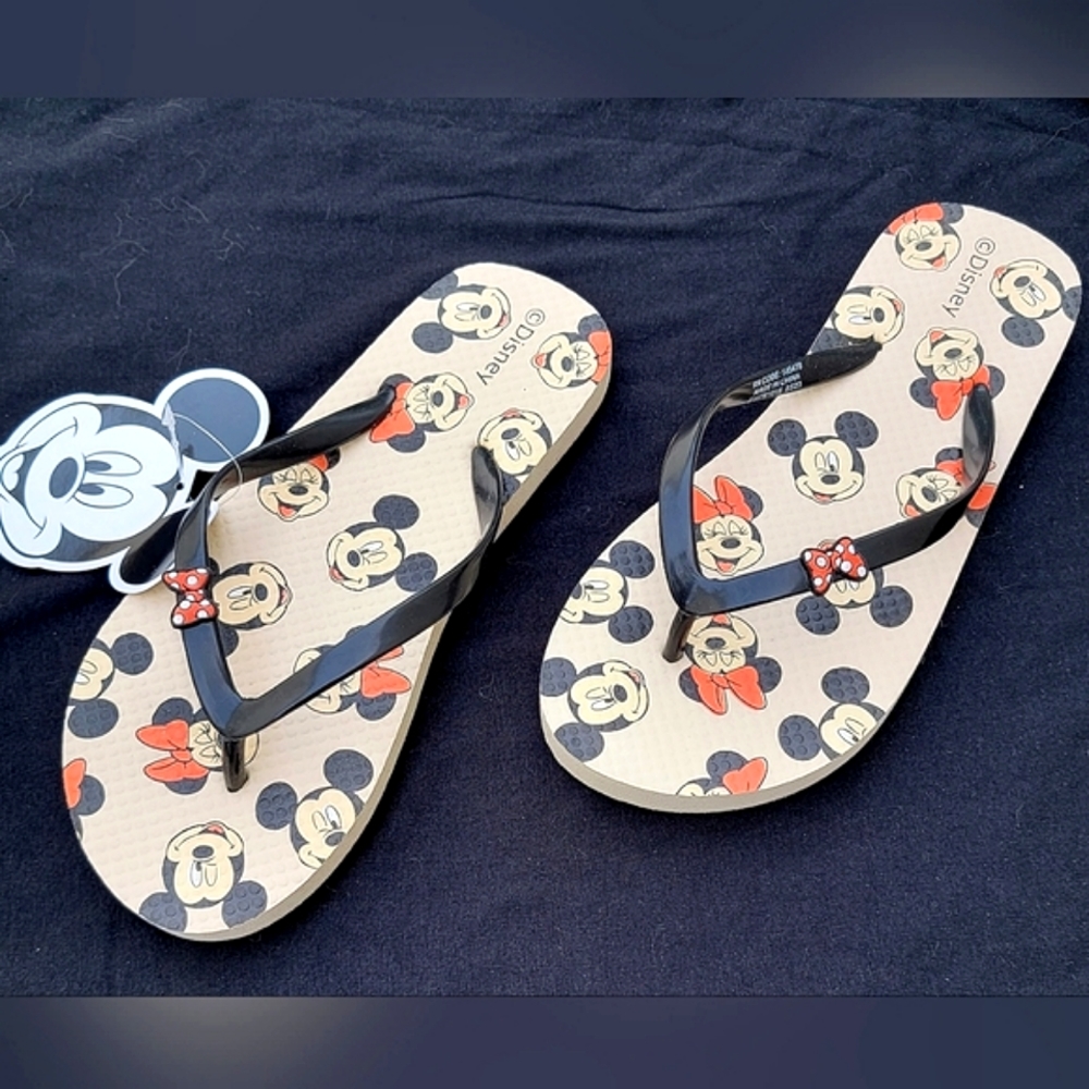 NWT! Disney Mickey Minnie Mouse Flip Flops Size 5 Size 6 for women